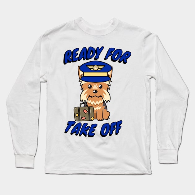 Pilot Yorkshire Terrier Long Sleeve T-Shirt by Pet Station